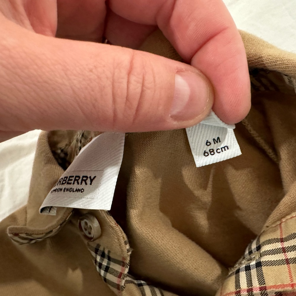 Authentic Burberry beige and black check baby polo (6months) - Picture 4 of 7